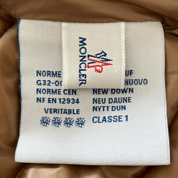 Moncler Tan Cropped Down Jacket - Picture 13 of 15